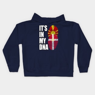 Macedonian And Danish Mix Heritage DNA Flag Kids Hoodie